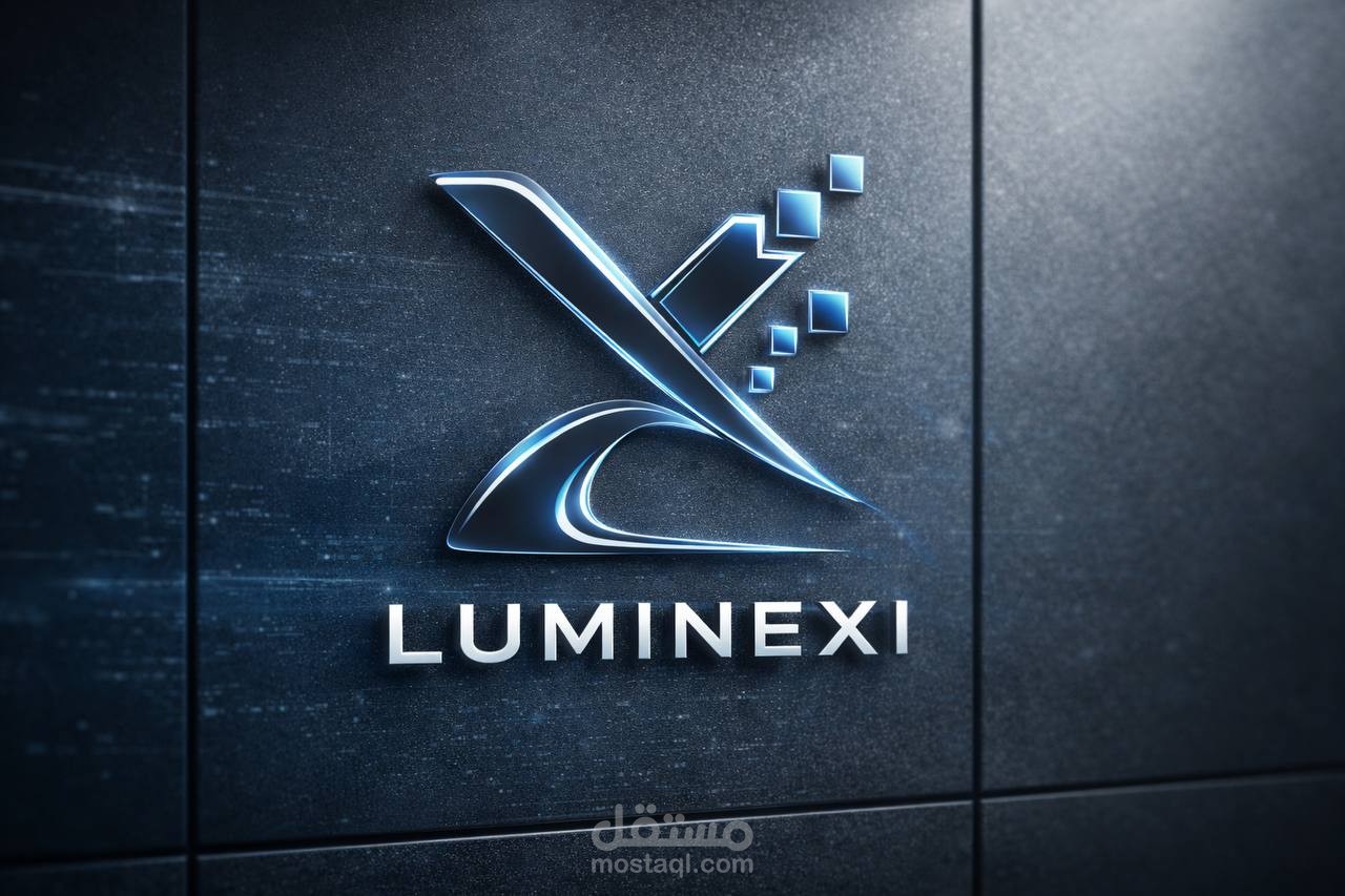 تصميم شعار رقمي مبتكر لشركة تقنية يعكس هوية بصرية قوية