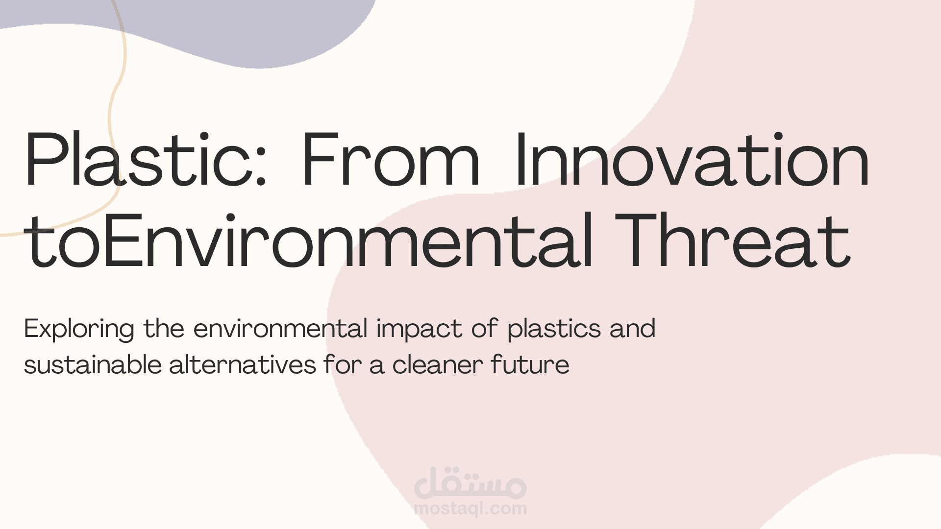 Professional Presentation Design: Plastic Pollution & Environmental Impact