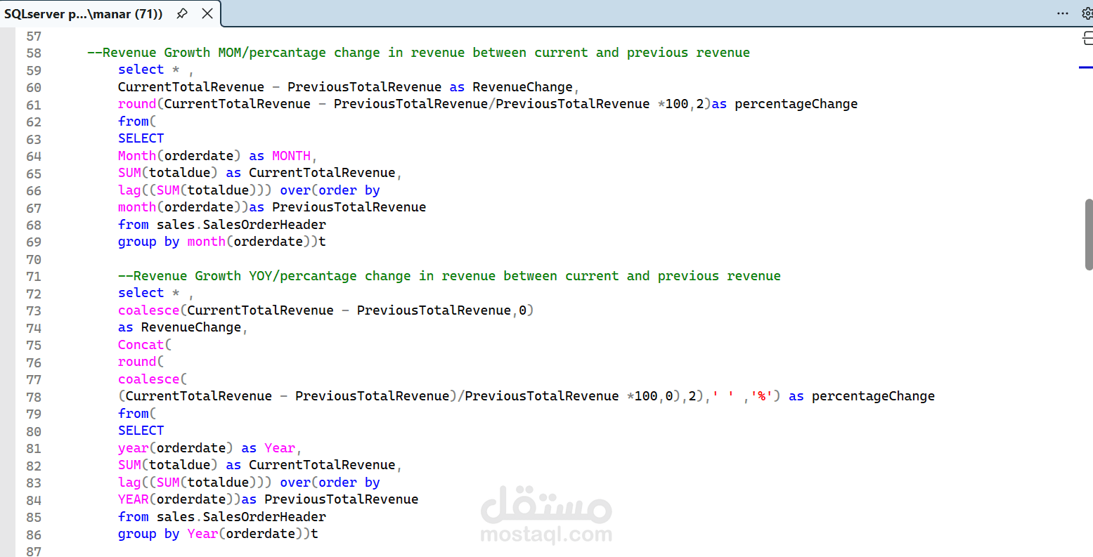 AdventureWorks SQL Business Analysis Project