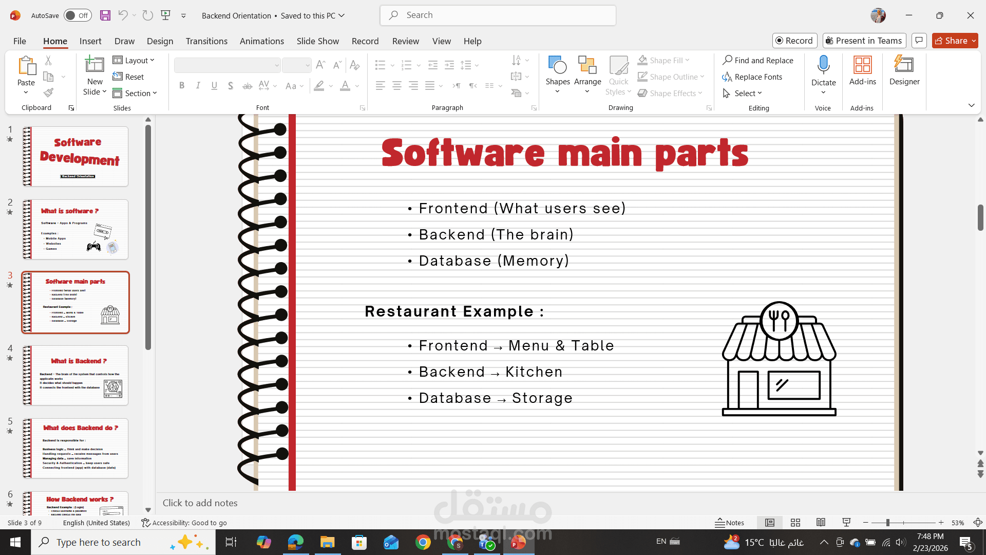 Backend Technical Presentation للاطفال