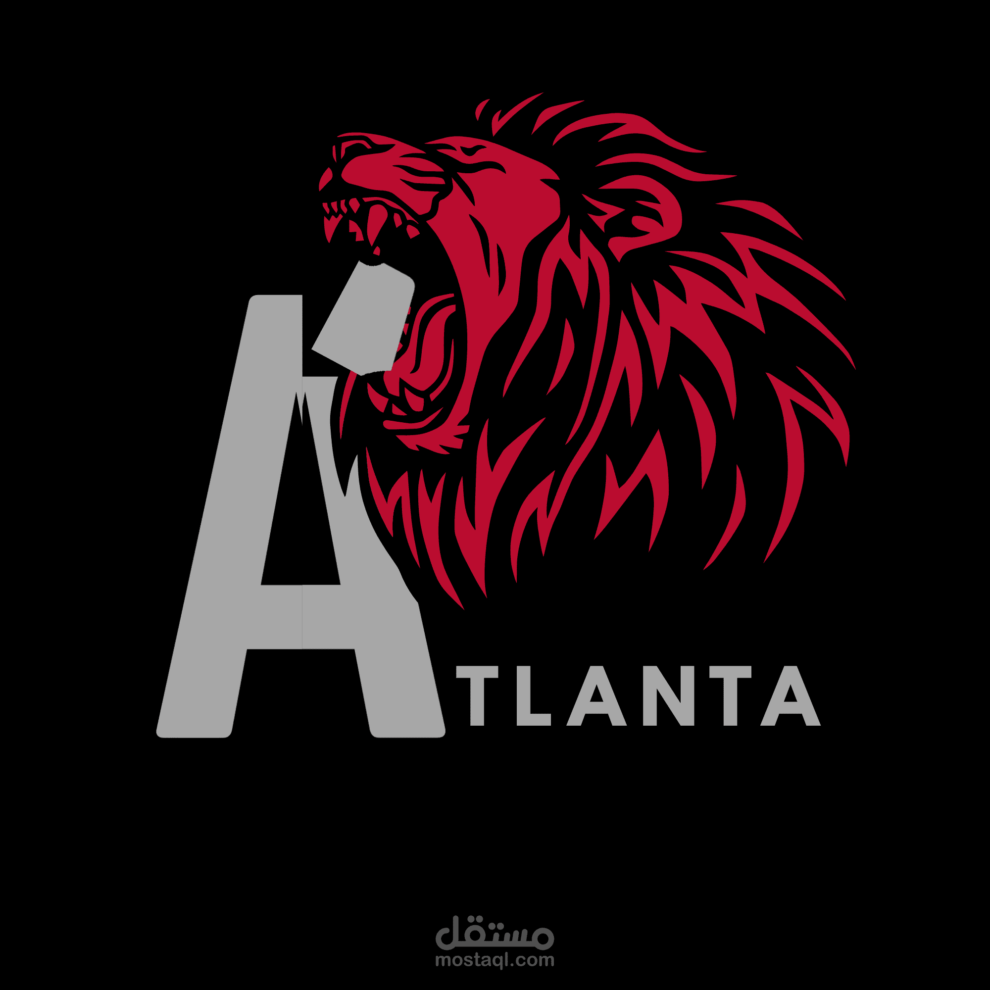 تصميم لوجو "أسد أتلانتا" احترافي بنظام الفيكتور لعلامة تجارية للملابس