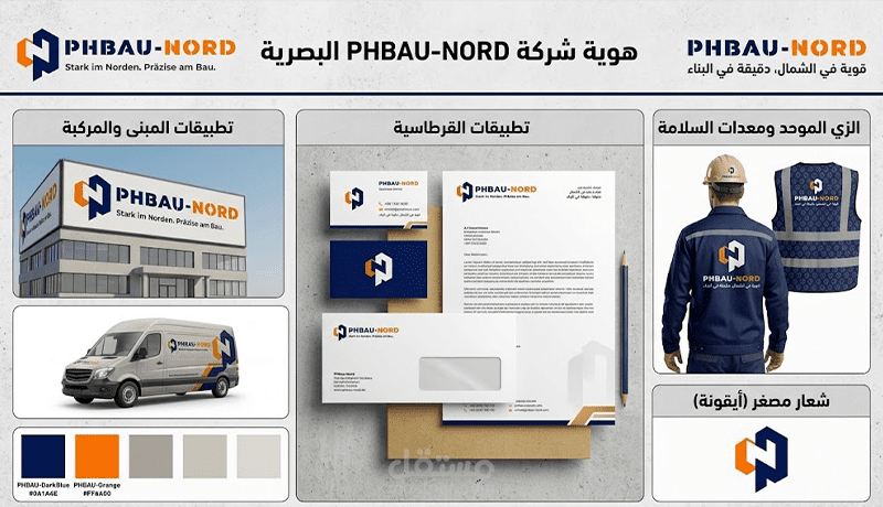 تصميم هوية بصرية لشركة "PHBAU-NORD" للمقاولات والإنشاءات