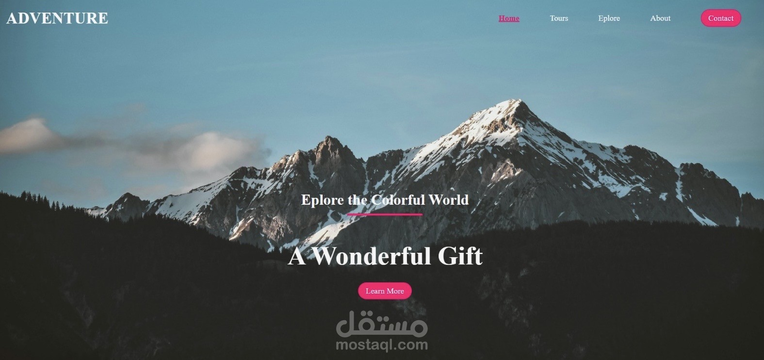تصميم صفحة ويب متكاملة ومتجاوبة باستخدام HTML & CSS