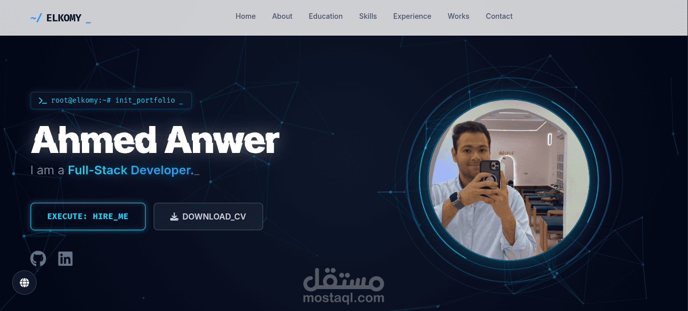 تصميم وبرمجة موقع شخصي (Portfolio) متجاوب لعرض الأعمال بطريقة احترافية