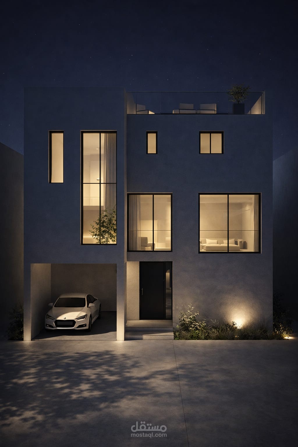 منزل فناء حضري بسيط