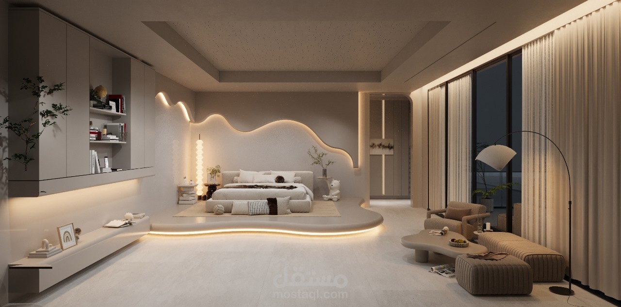 تصميم غرفه نوم نساء فيلا سكنيه
