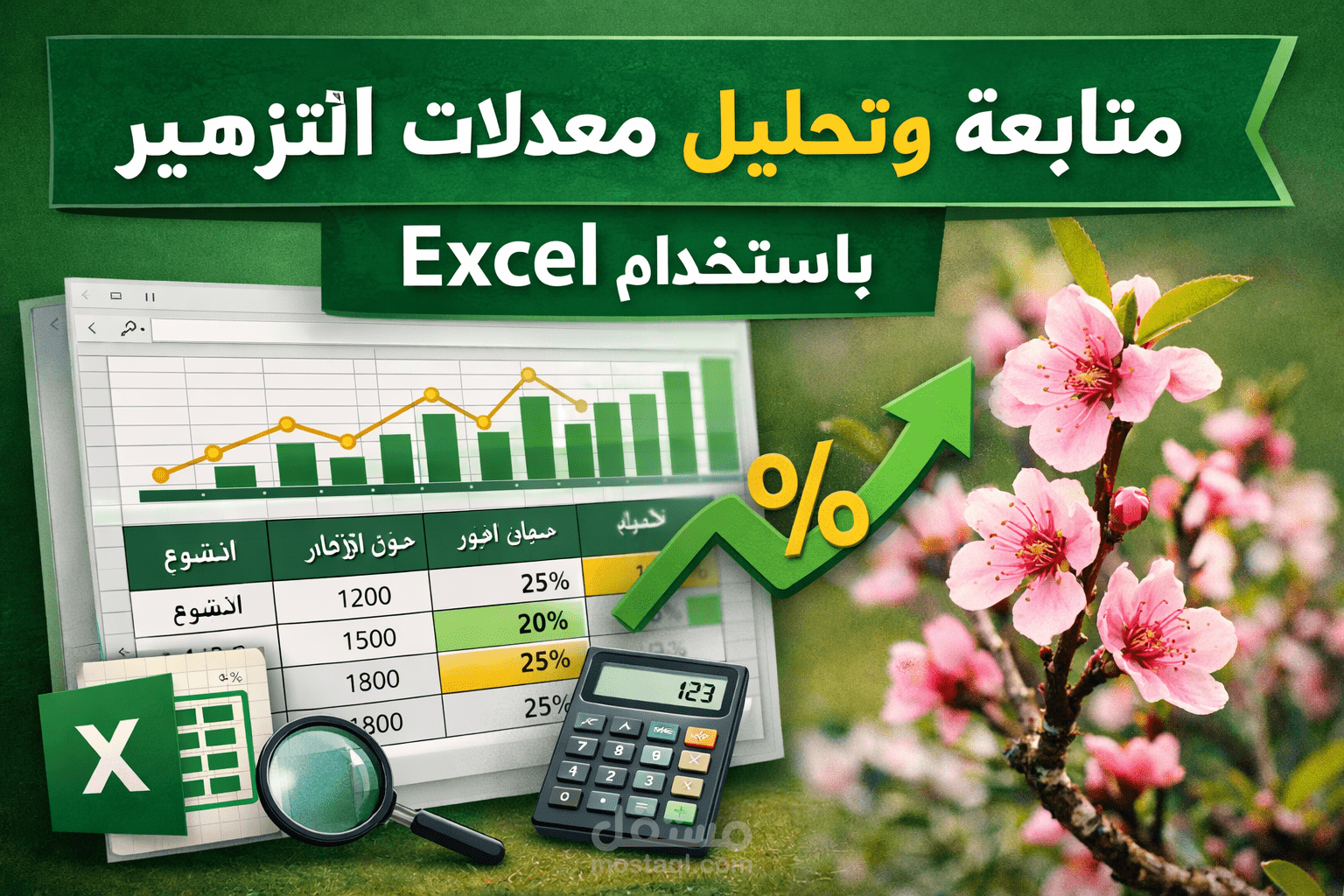 متابعة وتحليل معدلات التزهير باستخدام Excel.