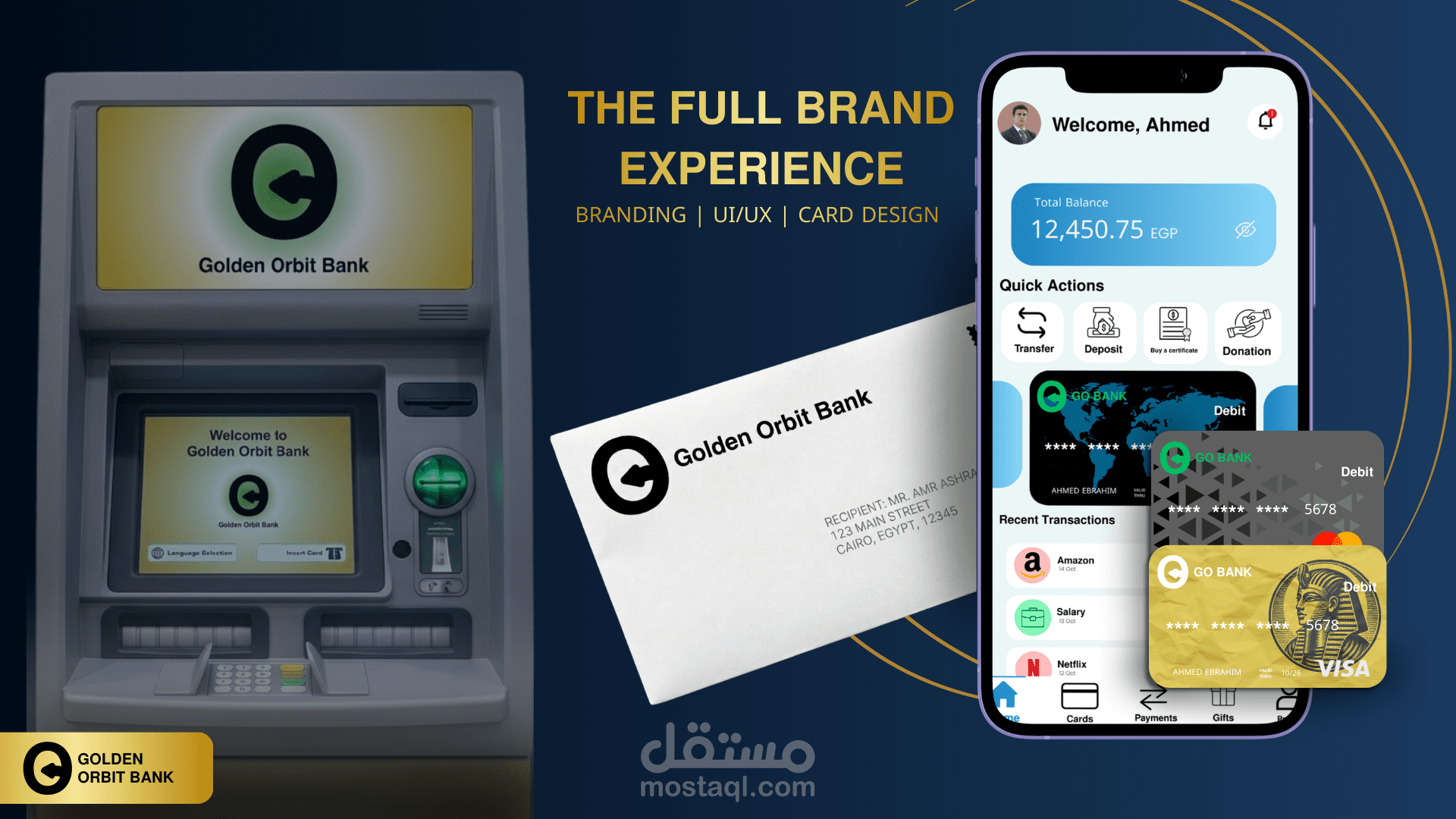 شعار هويه بصريه متكامله لبنك مصرفي