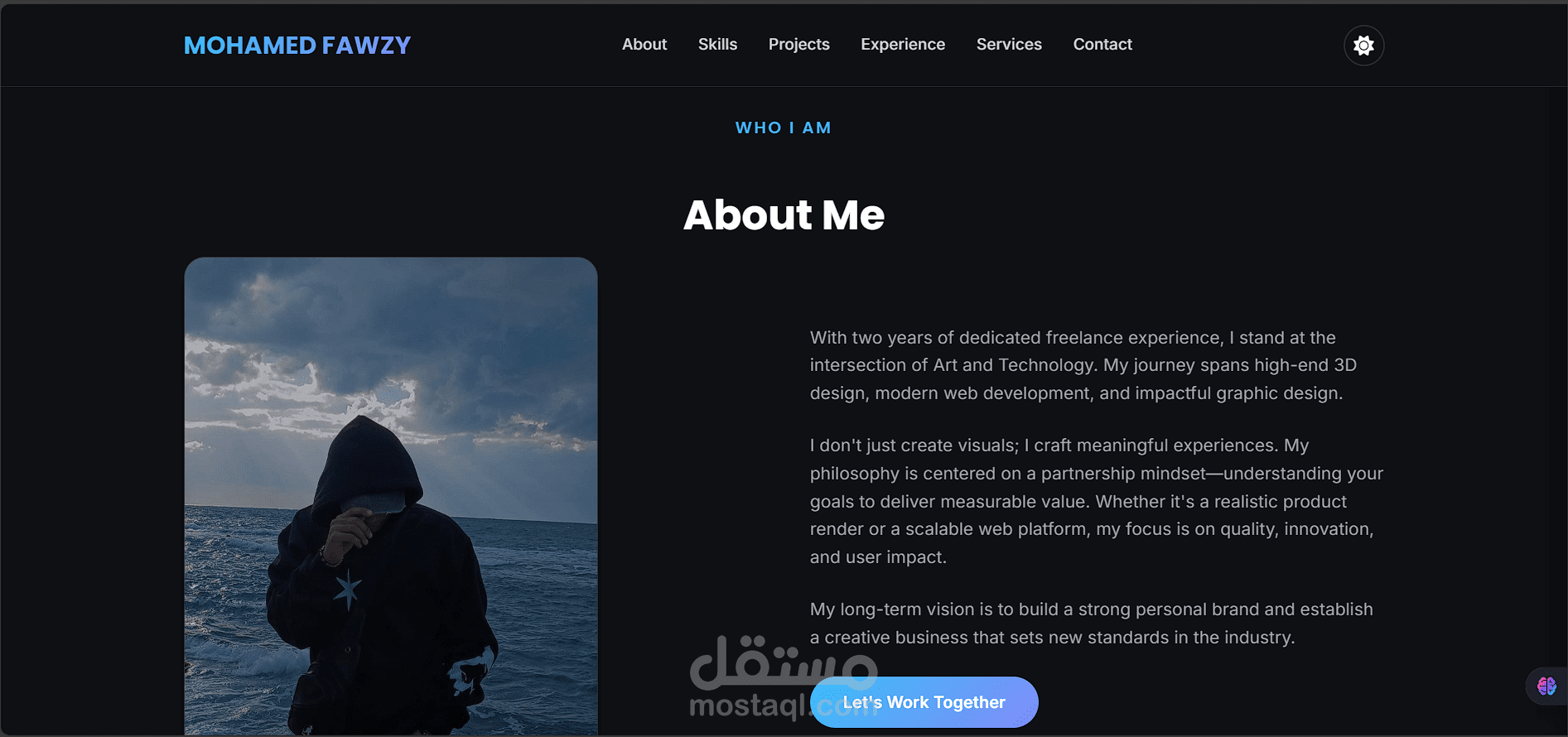 موقع portfolio شخصي