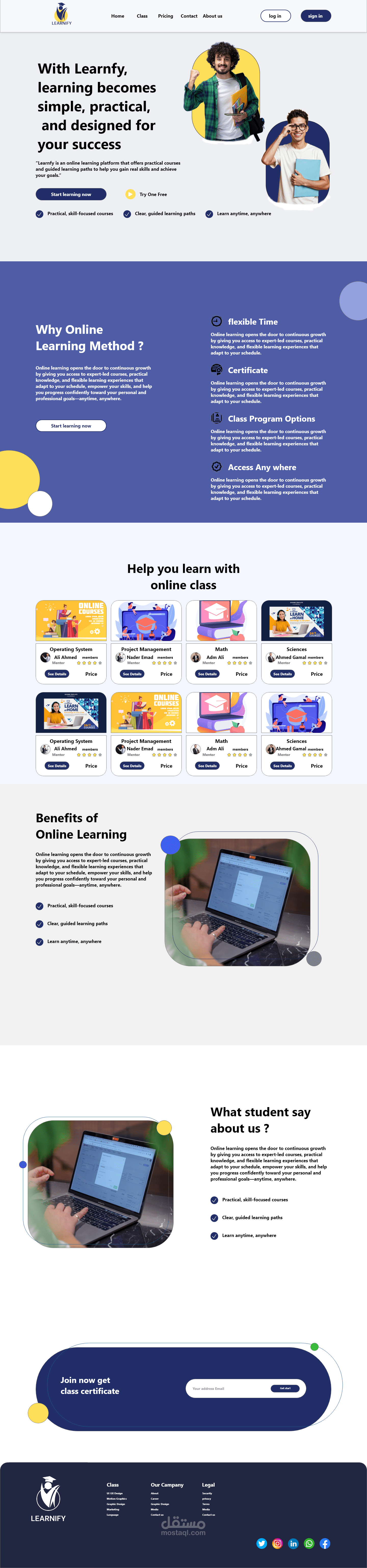 web site design in adobe XD