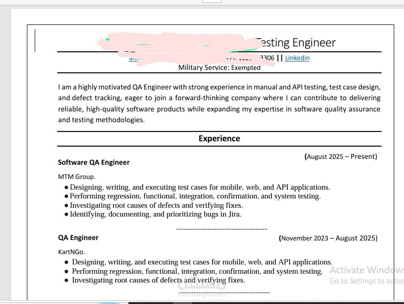 CV  محترف مطابق لنظام ATS