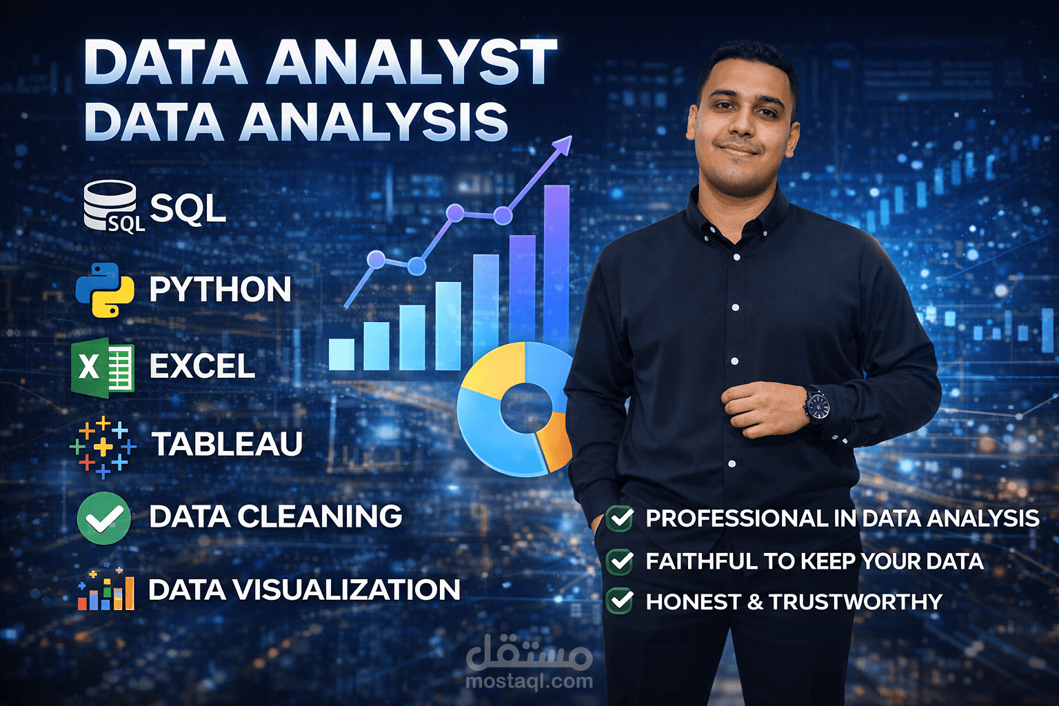 محلل بيانات محترف لاستخراج Insights وتقارير احترافية