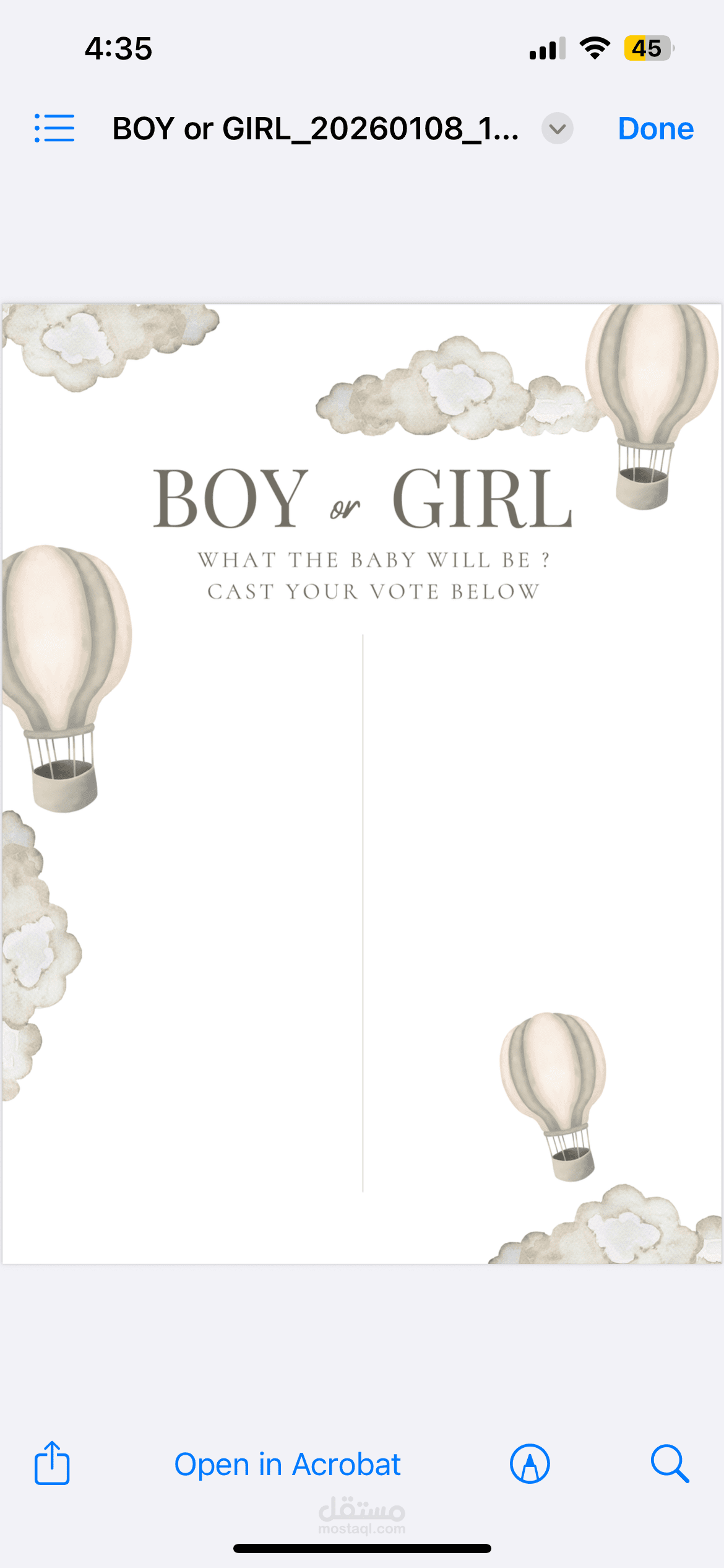 لوحة gender reveal