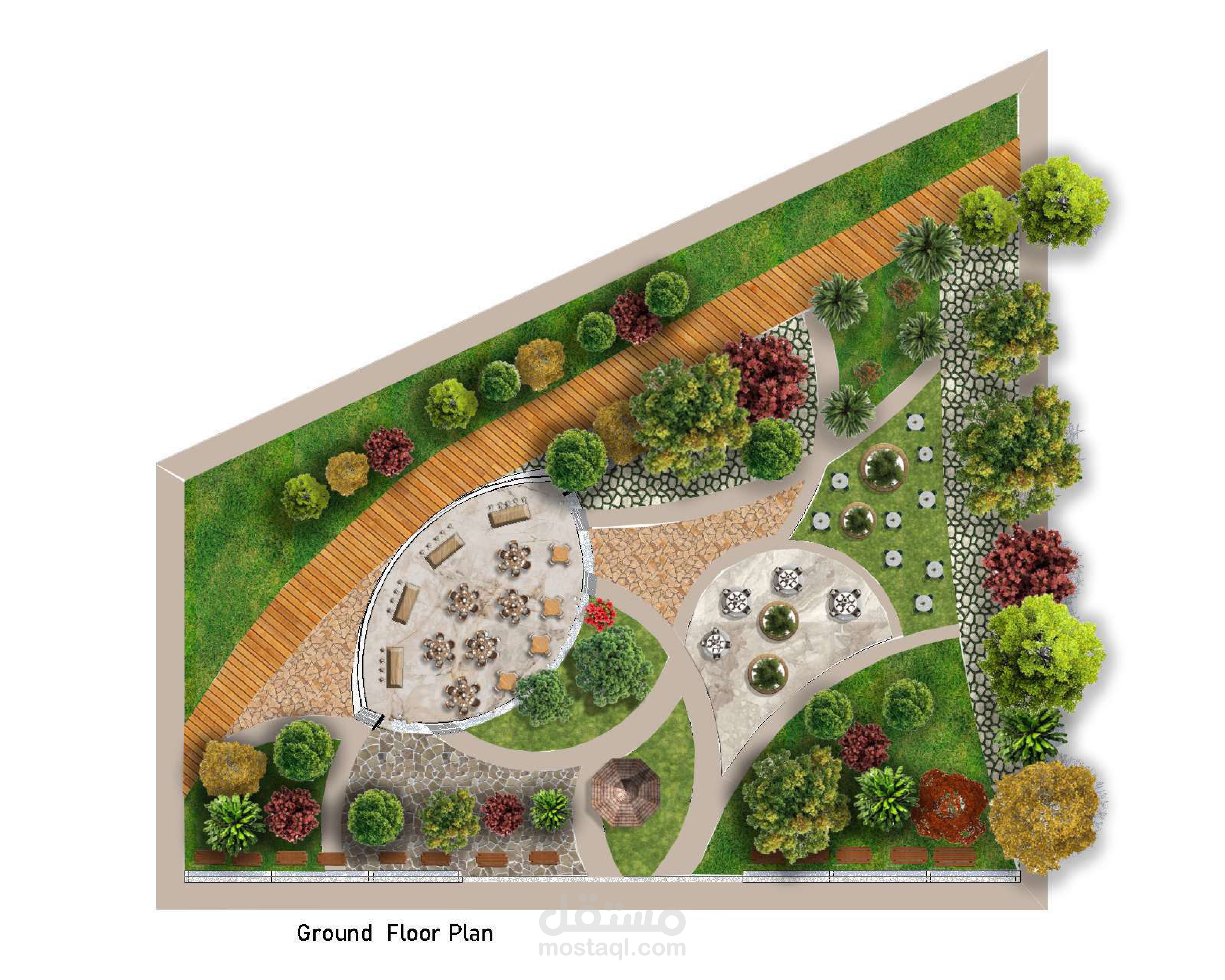 مخطط اللاندسكيب (Ground Floor Landscape Plan)