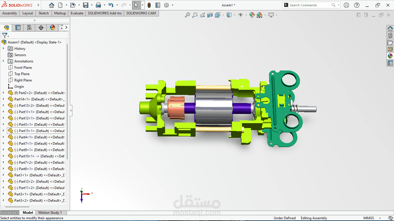 تصميم تجميعة ميكانيكية معقدة وتحليل القابلية للتصنيع