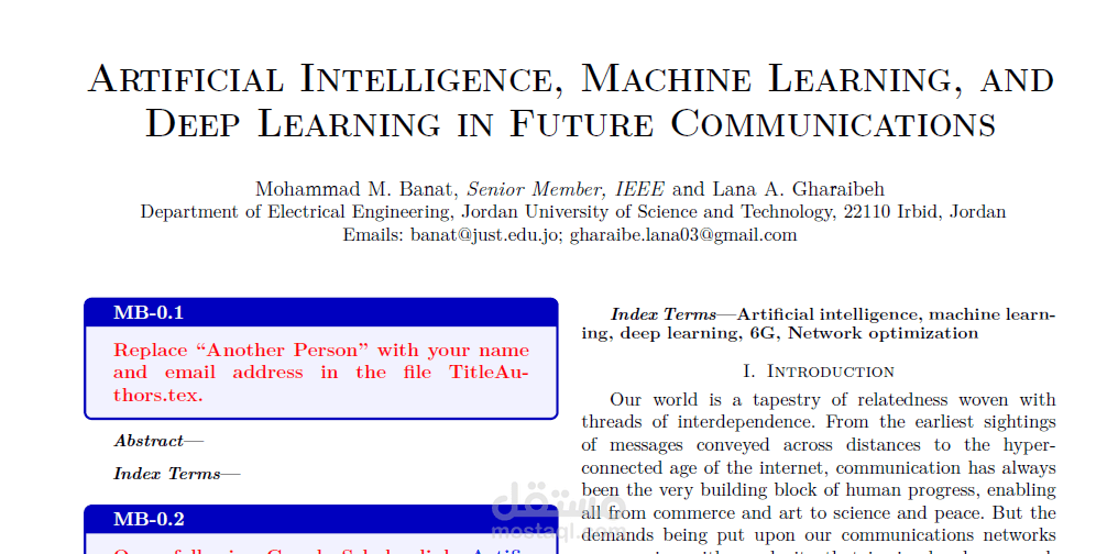 تحليل لدور الذكاء الاصطناعي والتعلم العميق في تحول أنظمة الاتصالات لما بعد الجيل الخامس (Beyond 5G)