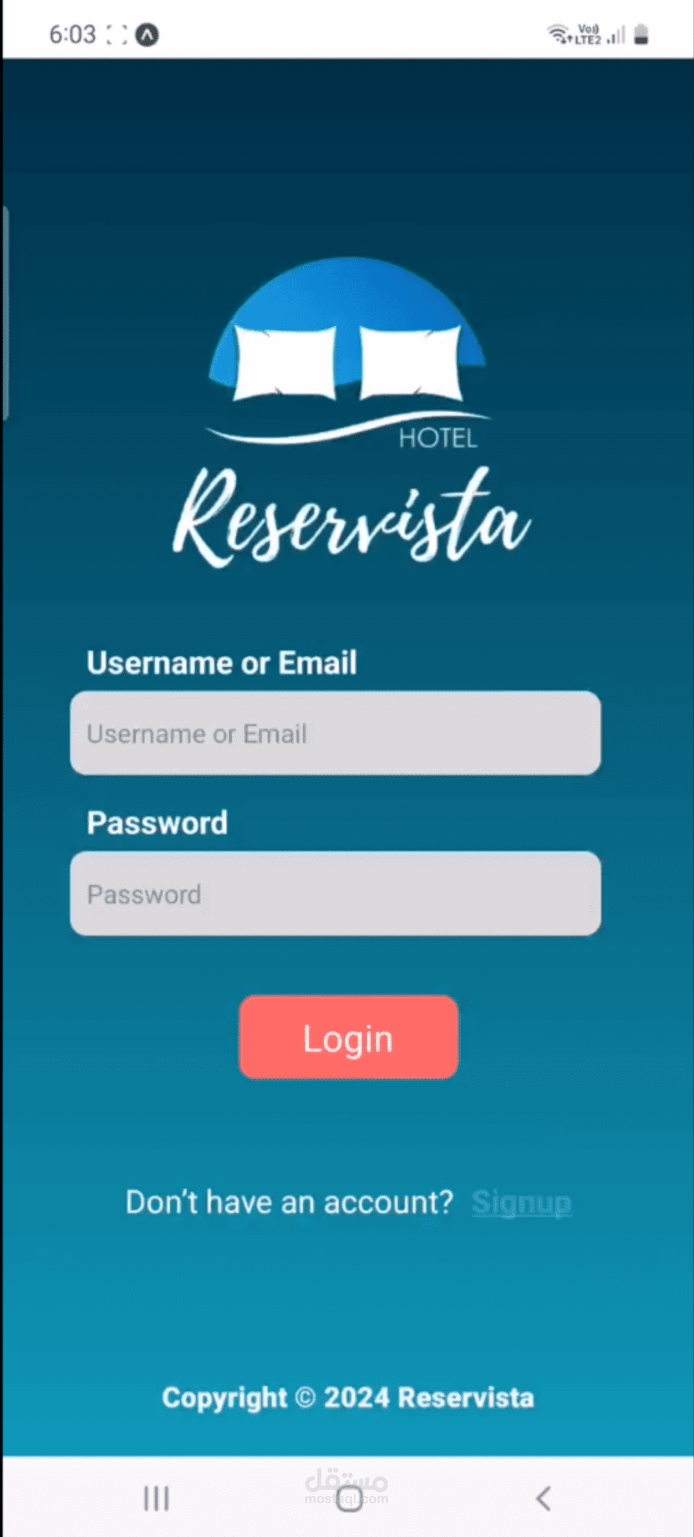 Reservista – Hotel Reservation Mobile Application