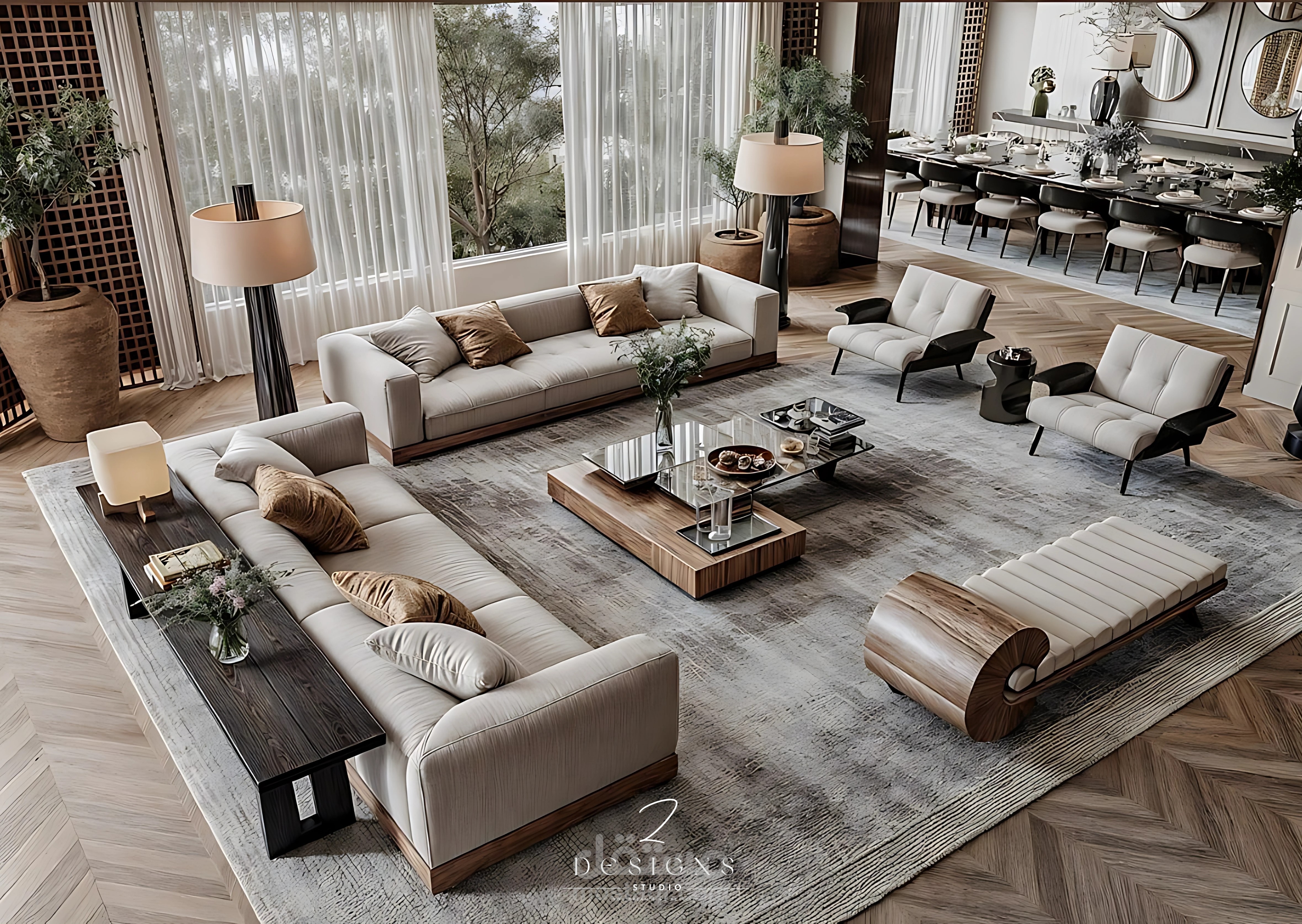 تصميم  داخلي لشقة بقطر