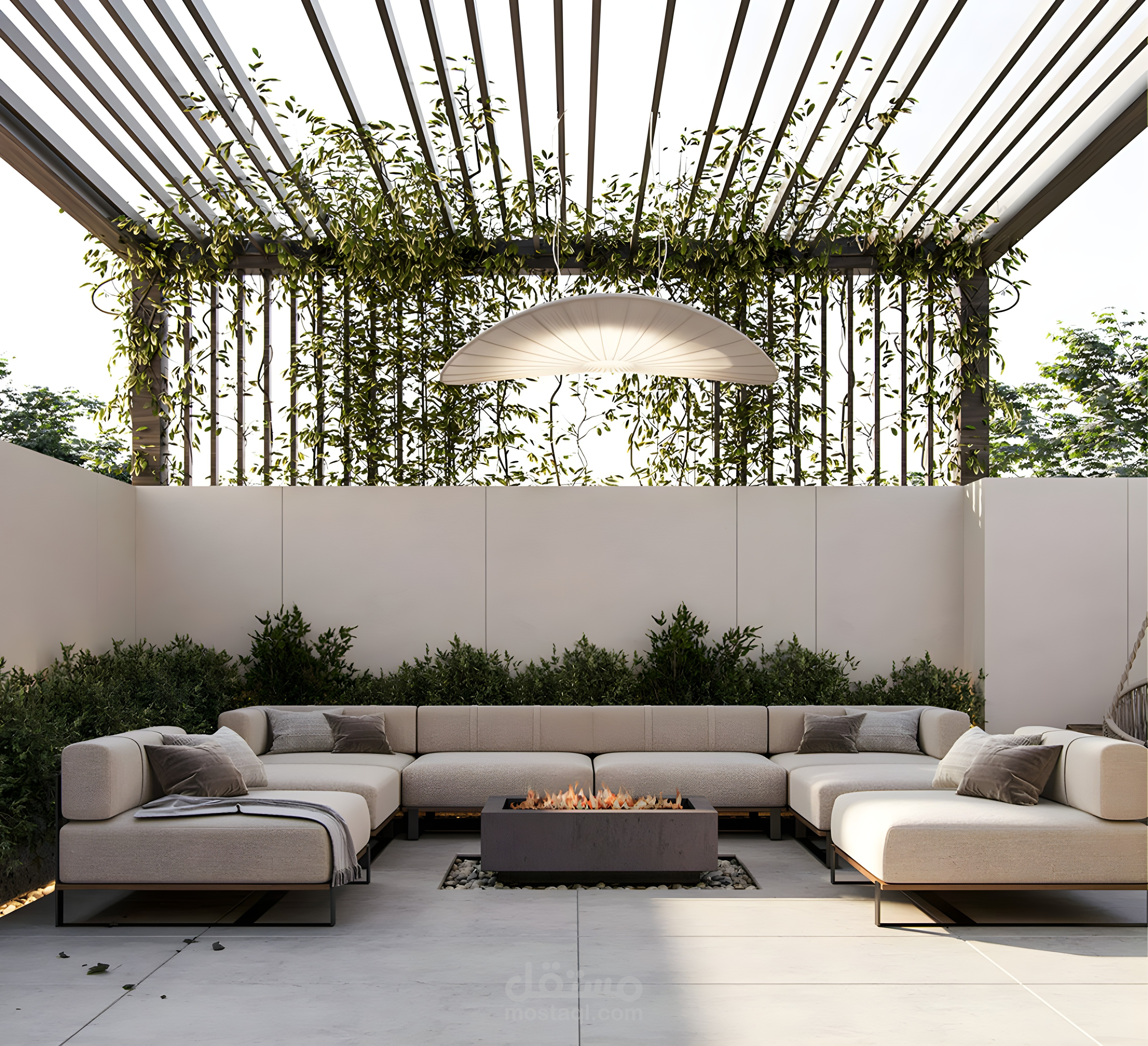 تصميمي للحديقة الخارجية  لفيلا بالكويت