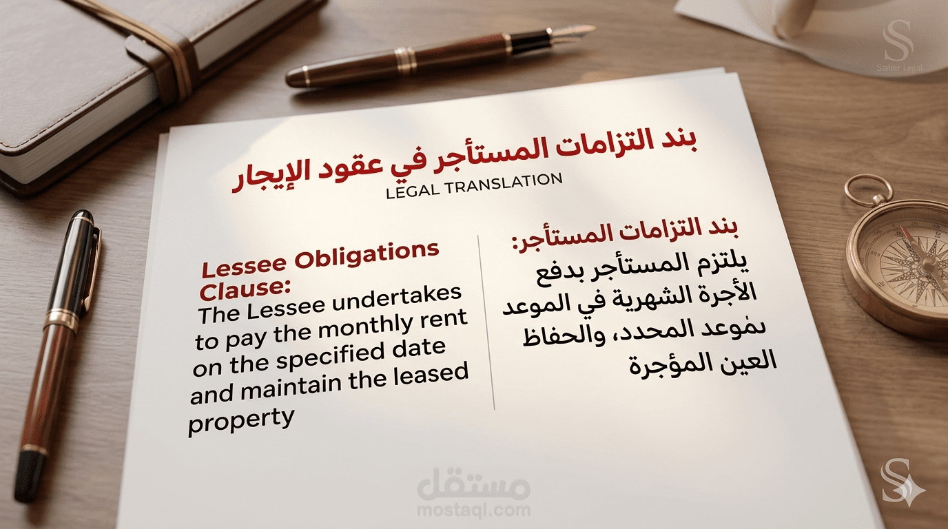 بند التزامات المستأجر في عقود الإيجار (عربي - إنجليزي)