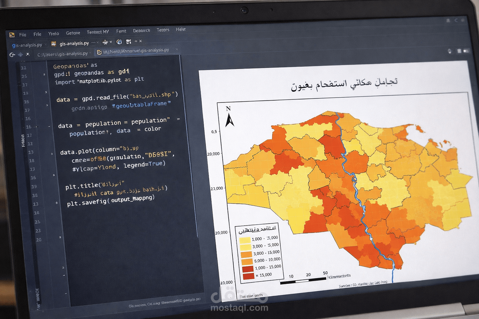 تحليل مكاني ورسم خرائط باستخدام لغة Python