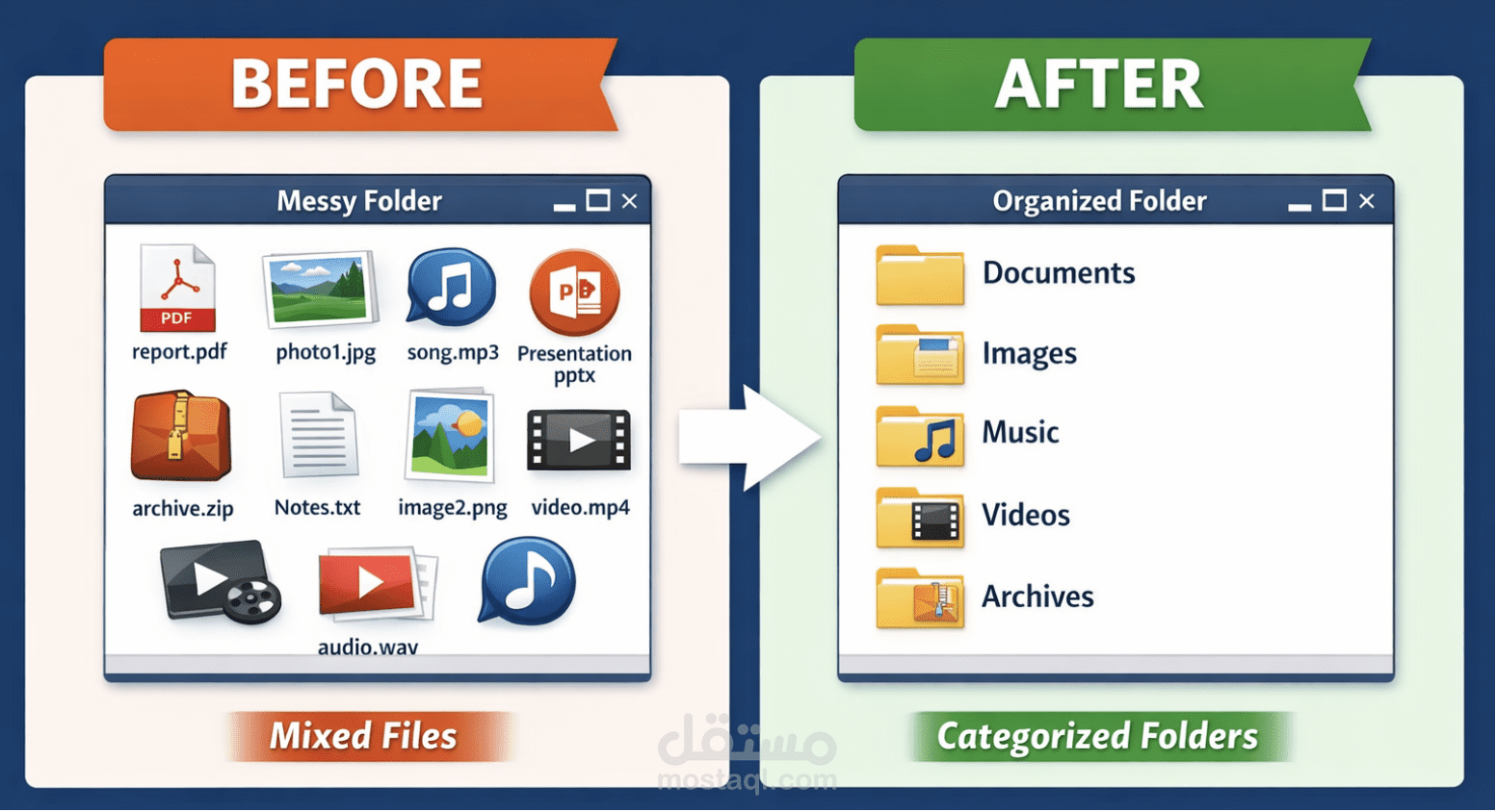 منظّم الملفات الذكي – أداة أتمتة بلغة Python