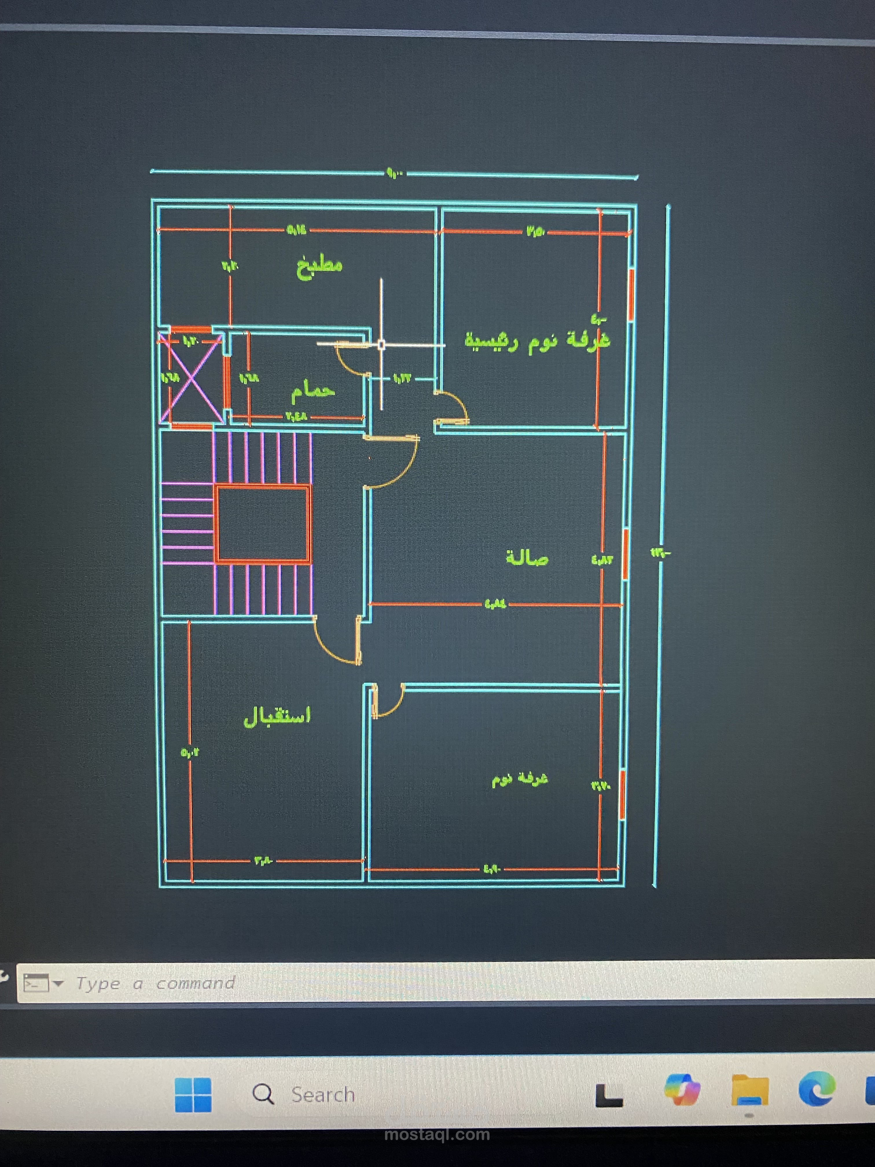 تصميم وتقسيم معماري لمشروع سكنى خاص (V-01)