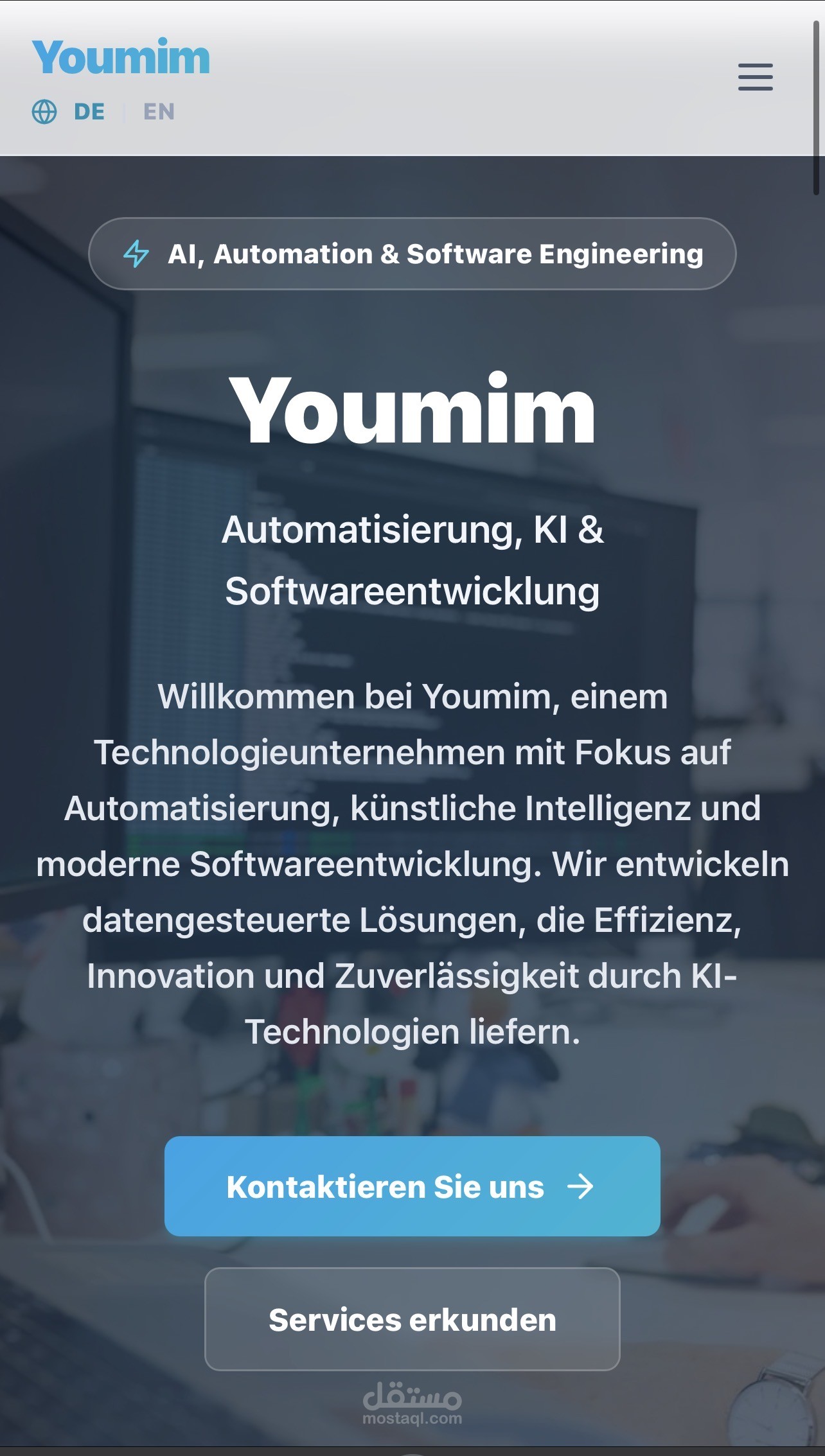 موقع ويب لشركة اوروبية كبيرة تعمل في مجال الشحن