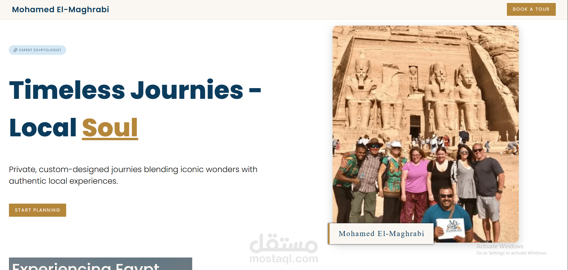 صفحة شخصية لمرشد سياحي