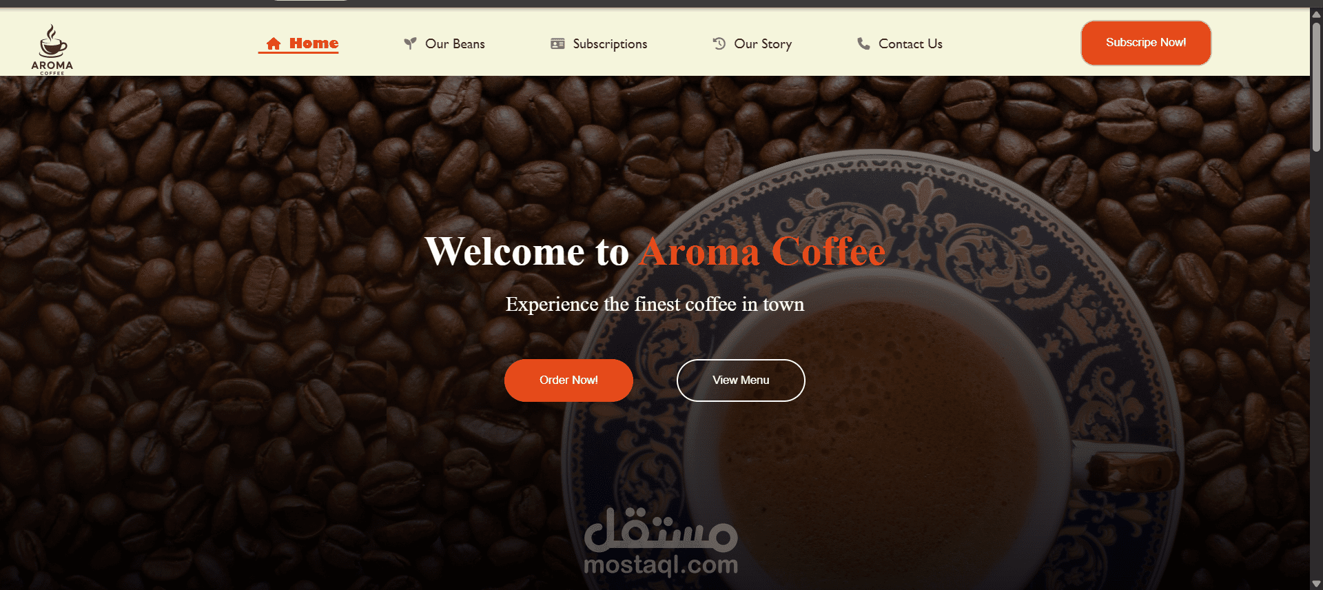 Aroma coffee مكان متخصص للحبوب القهوة