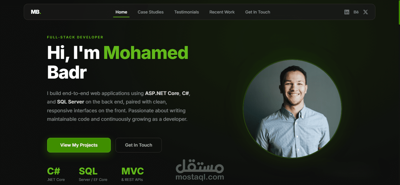 تصميم وتطوير معرض أعمال شخصي (Portfolio) احترافي