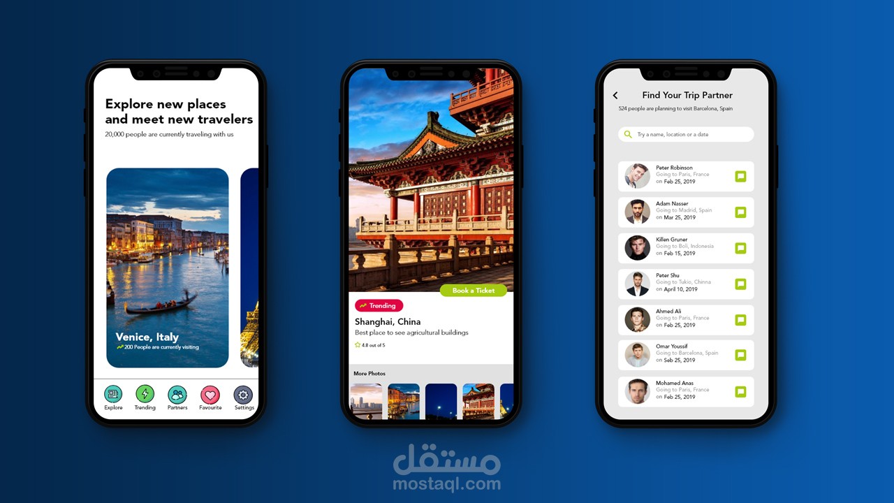 تصميم تطبيق اقتراح اماكن للسفر