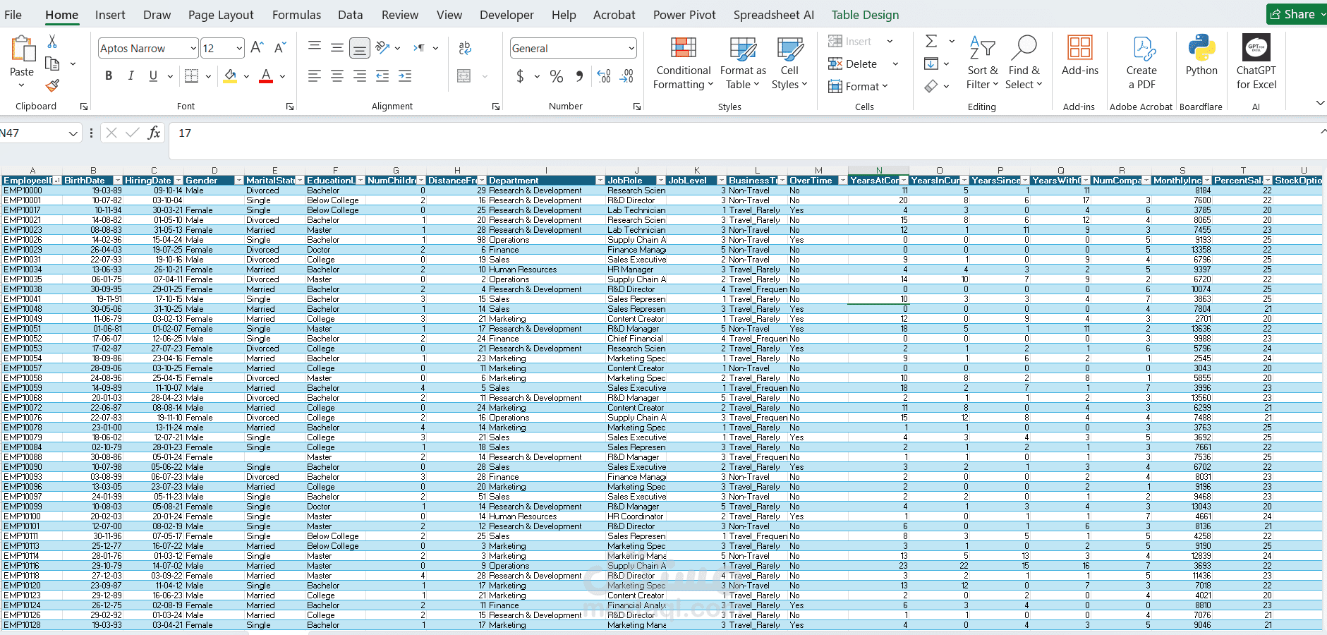 HR Data Cleaning & Employee Attrition Analysis