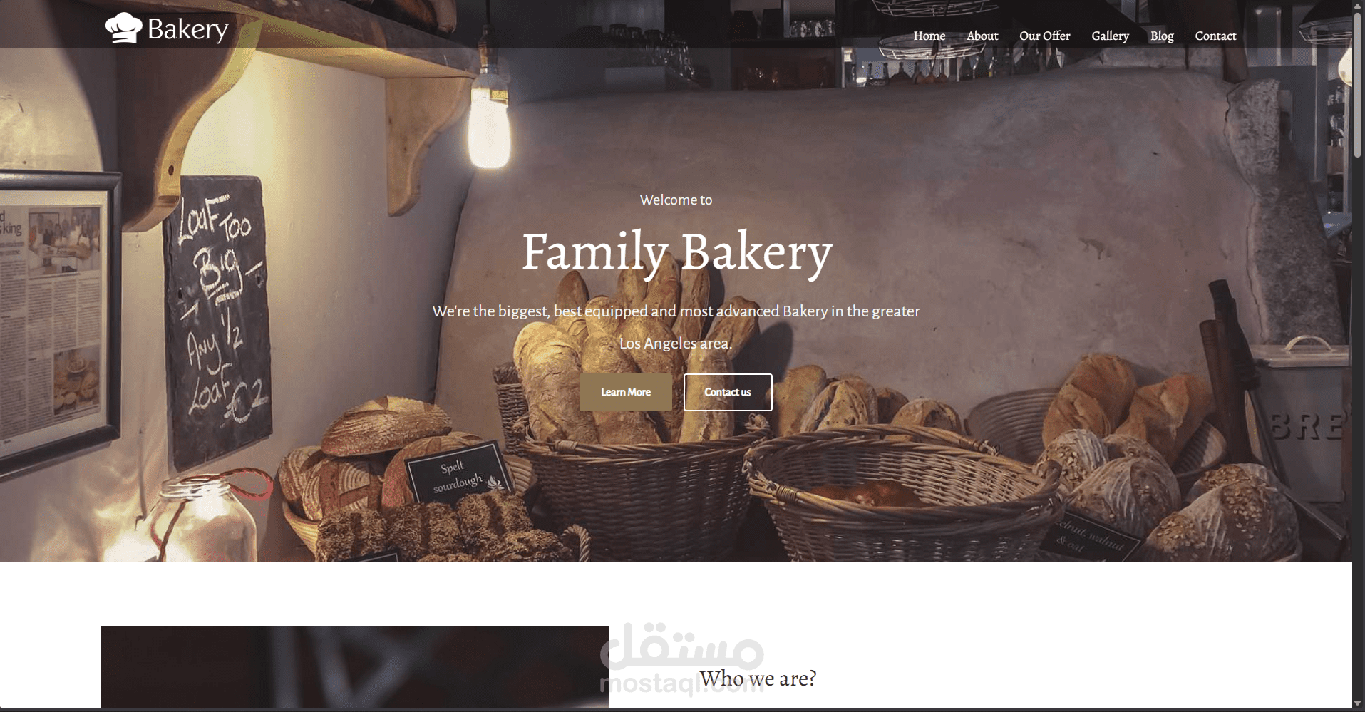 صفحة موقع الكتروني