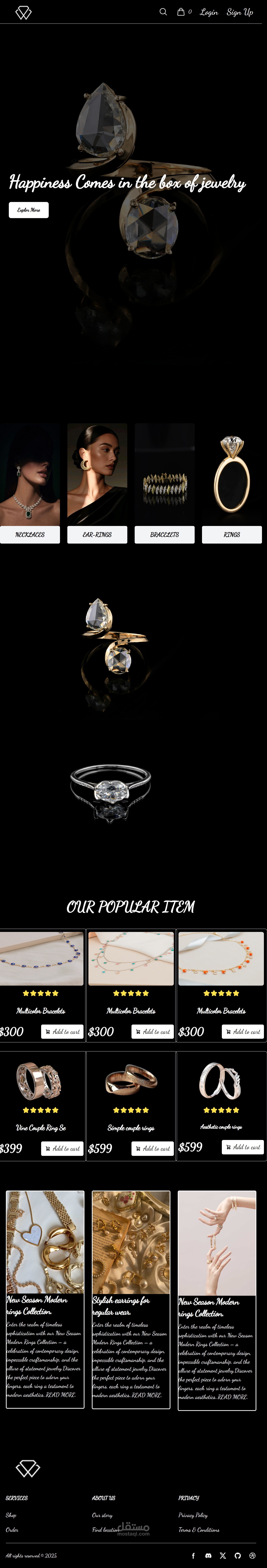 Luxury Jewelry E-Commerce Landing Page Design