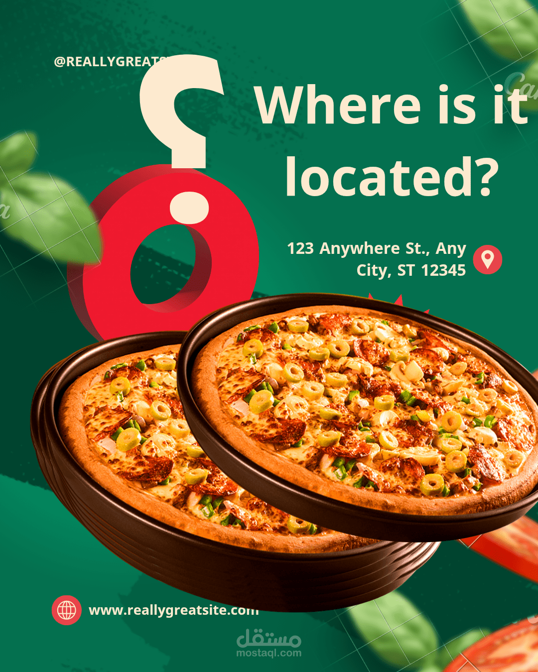 تصميم منشورات سوشيال ميديا لمطعم