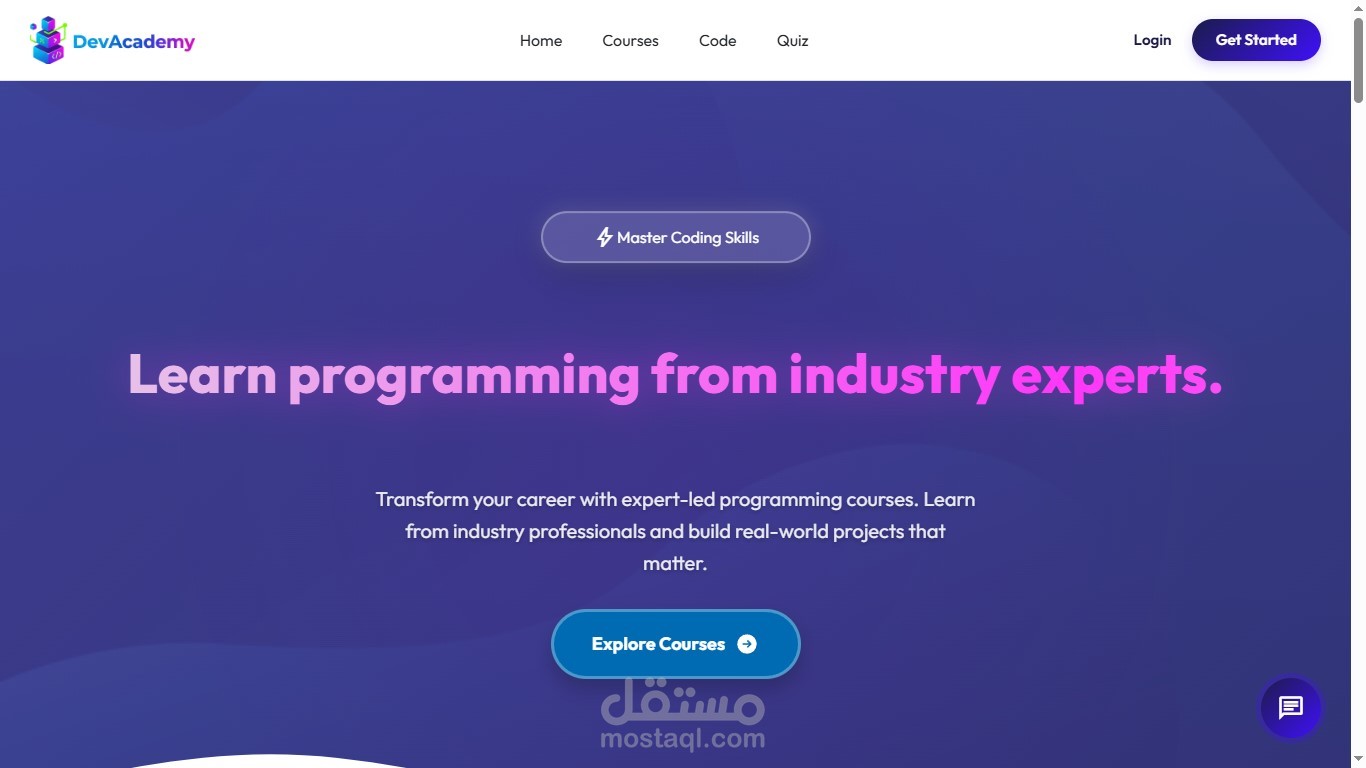 تصميم وتطوير منصة تعليمية متكاملة لإدارة وبيع الكورسات DevAcademy