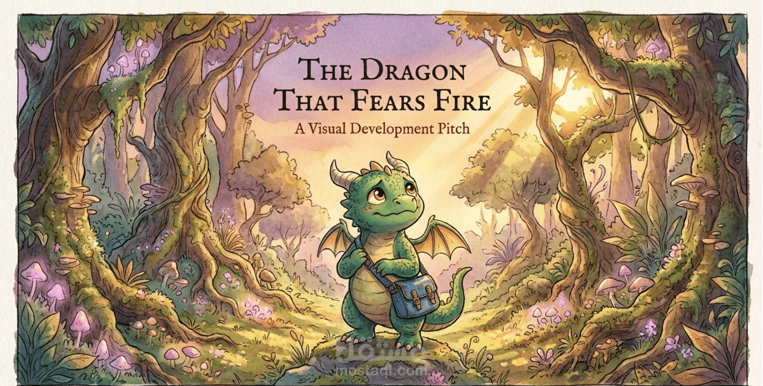 Designing a children's storybook titled "The Dragon Who Was Afraid of Fire"