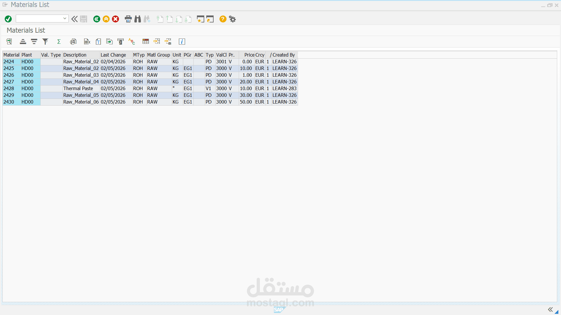 إعداد Material Master و Vendor Master و Purchasing Info Records على SAP S/4HANA