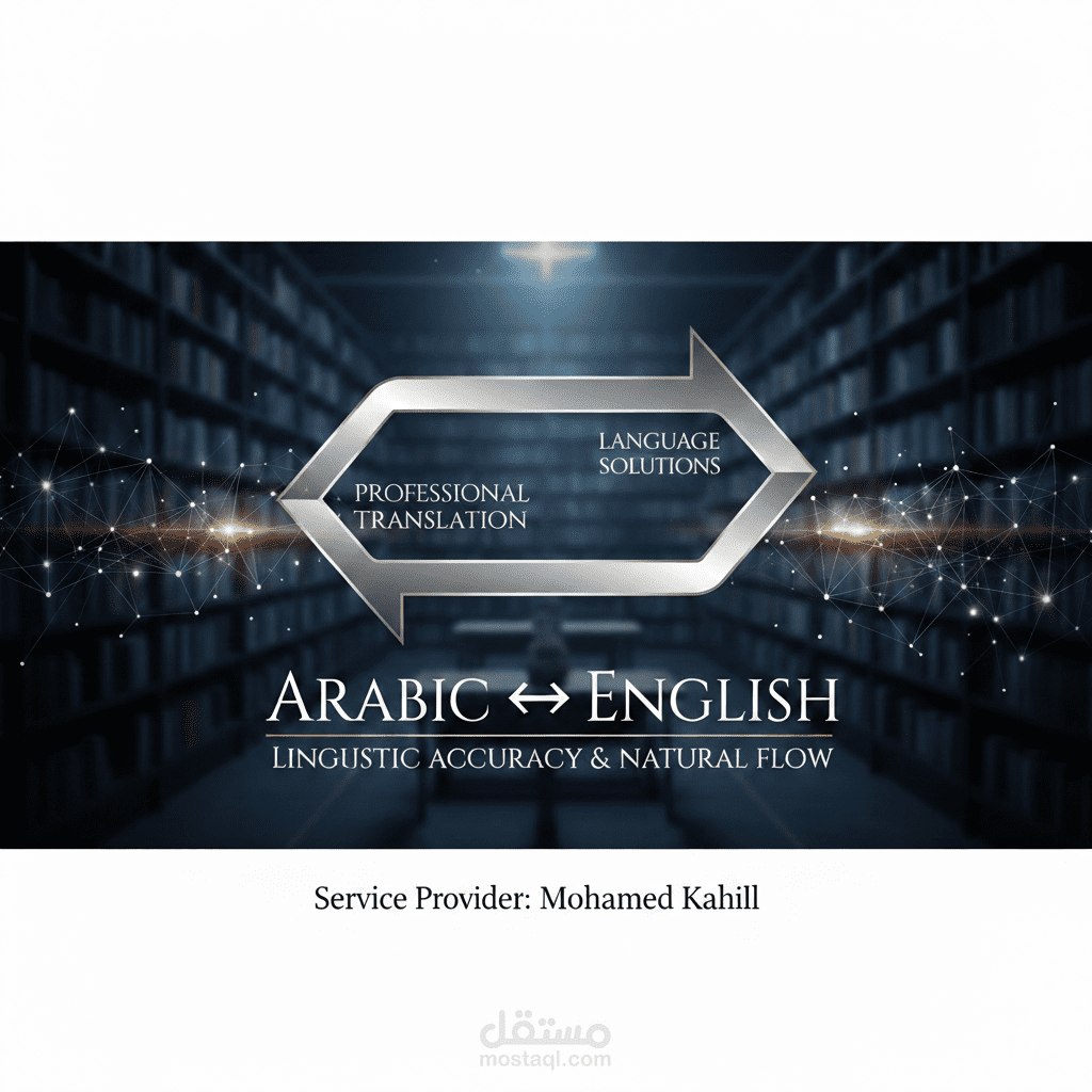 ترجمة احترافية عربي ↔ إنجليزي بدقة لغوية وصياغة طبيعية
