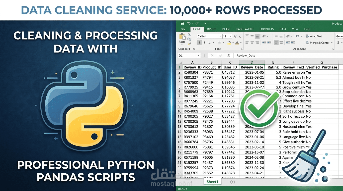 تنظيف ومعالجة البيانات (Data Cleaning) باستخدام Python