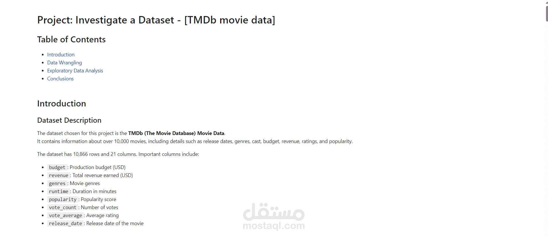 Investigate a Dataset - [TMDb movie data]