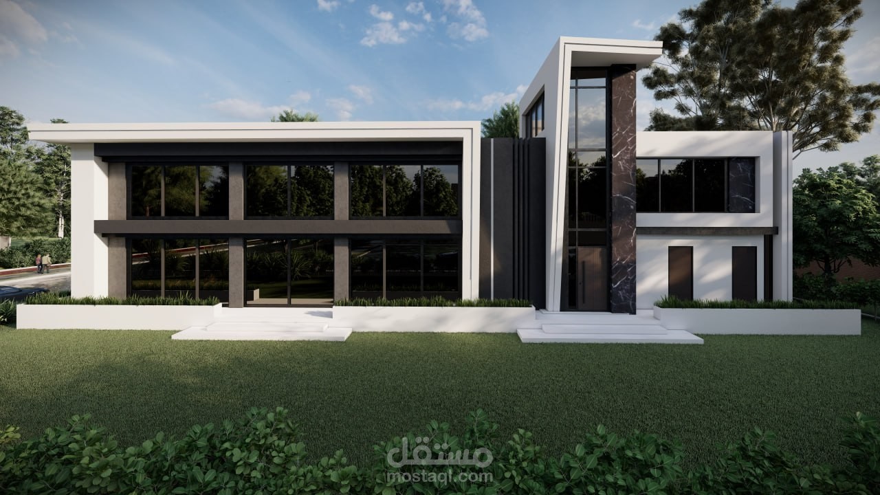 تصميم معماري خارجي لفيلا عصرية