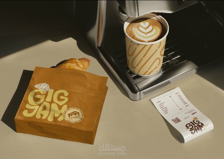 GigJam - هوية بصريه كامله لكافيه و مكان عمل