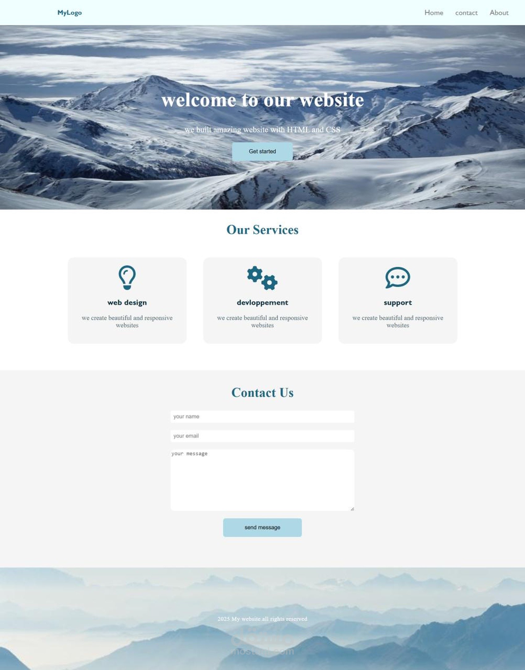 تصميم صفحة هبوط Responsive كاملة