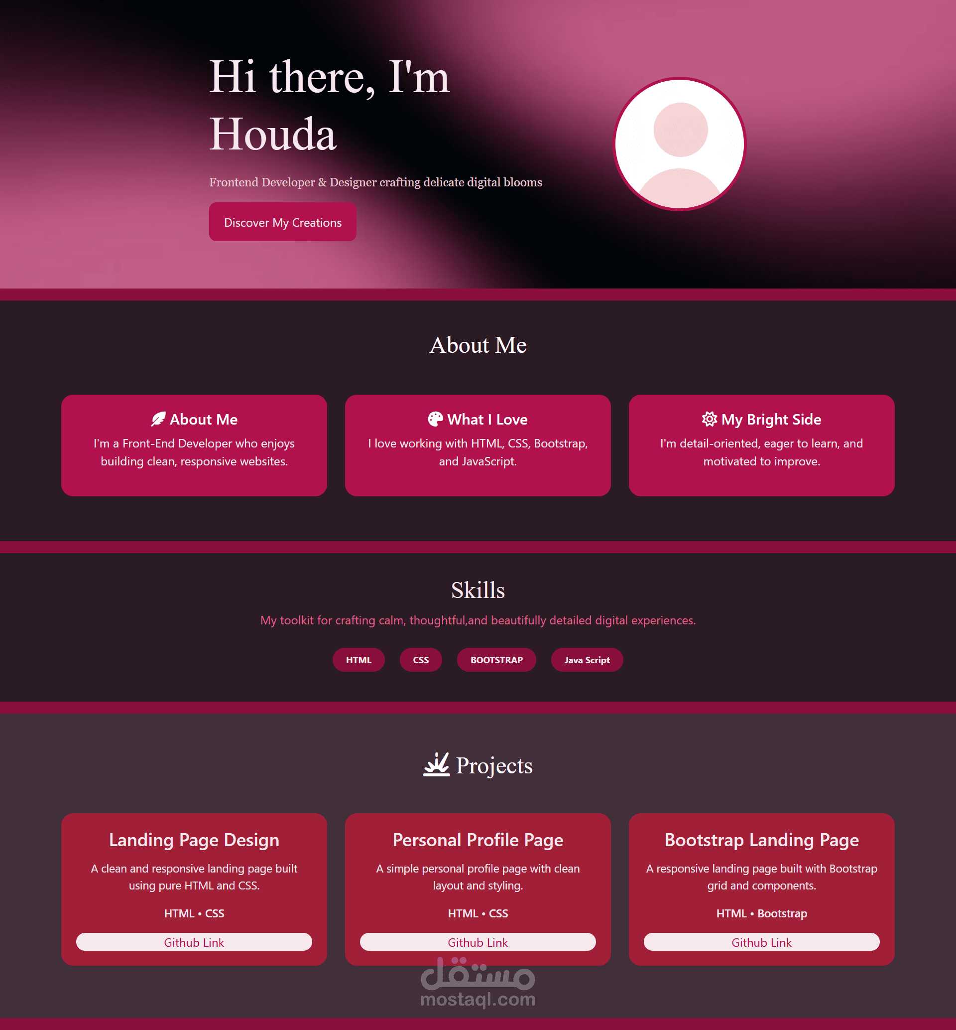 محفظة أعمال احترافية (Portfolio)