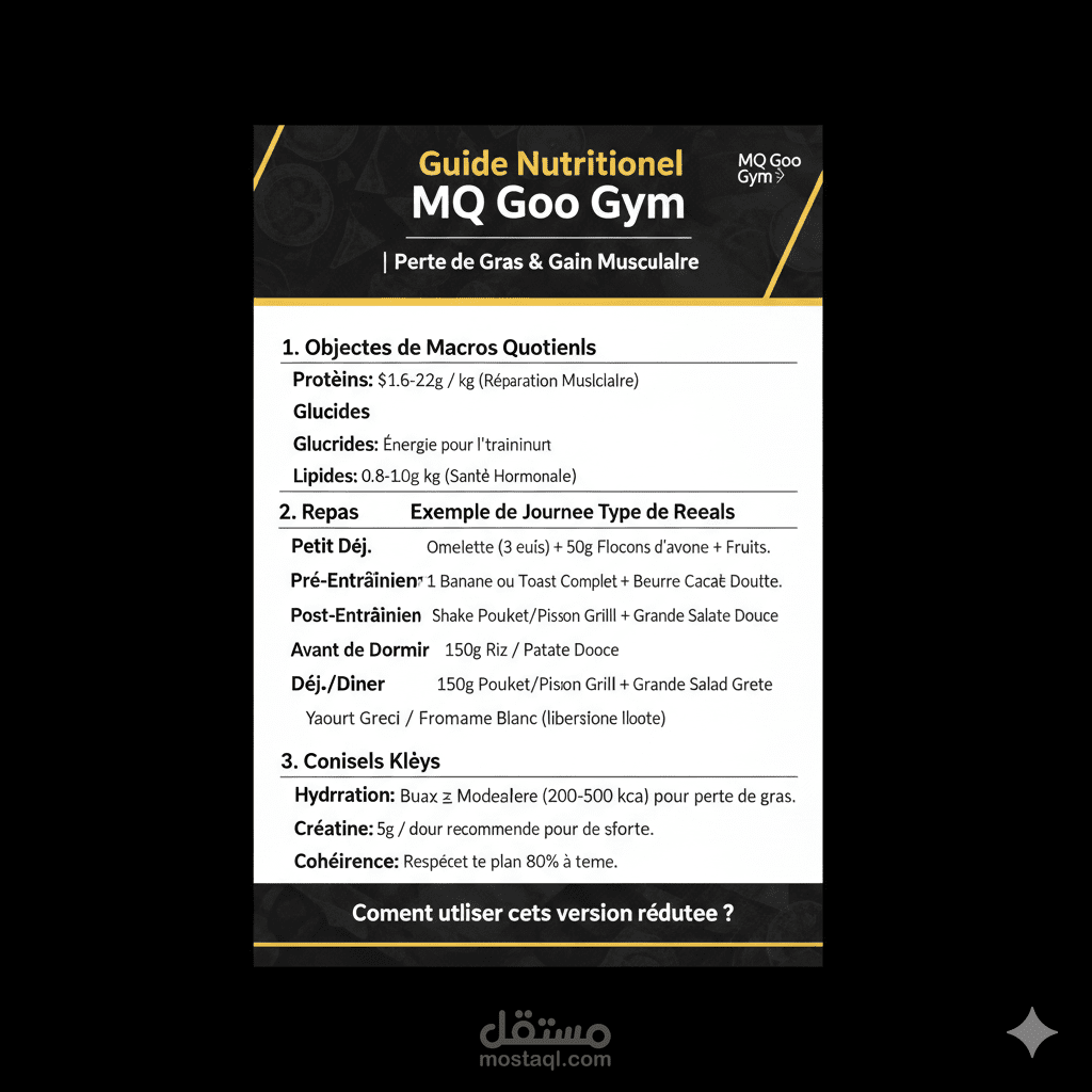 احصل على جسم مثالي مع برنامج MQ Goo Gym الرياضي والغذائي