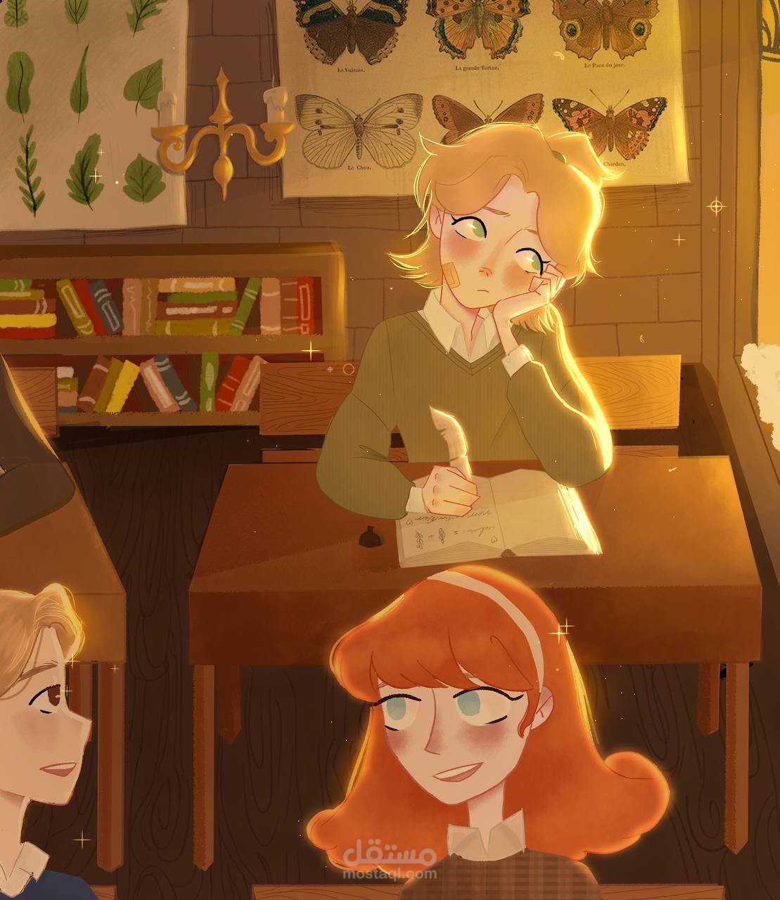 رسم توضيحي رقمي (Digital Illustration) مخصص لغلاف أو مشهد داخلي لرواية