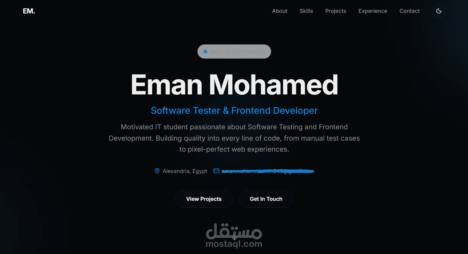 تصميم وتطوير موقع بورتفوليو شخصي احترافي