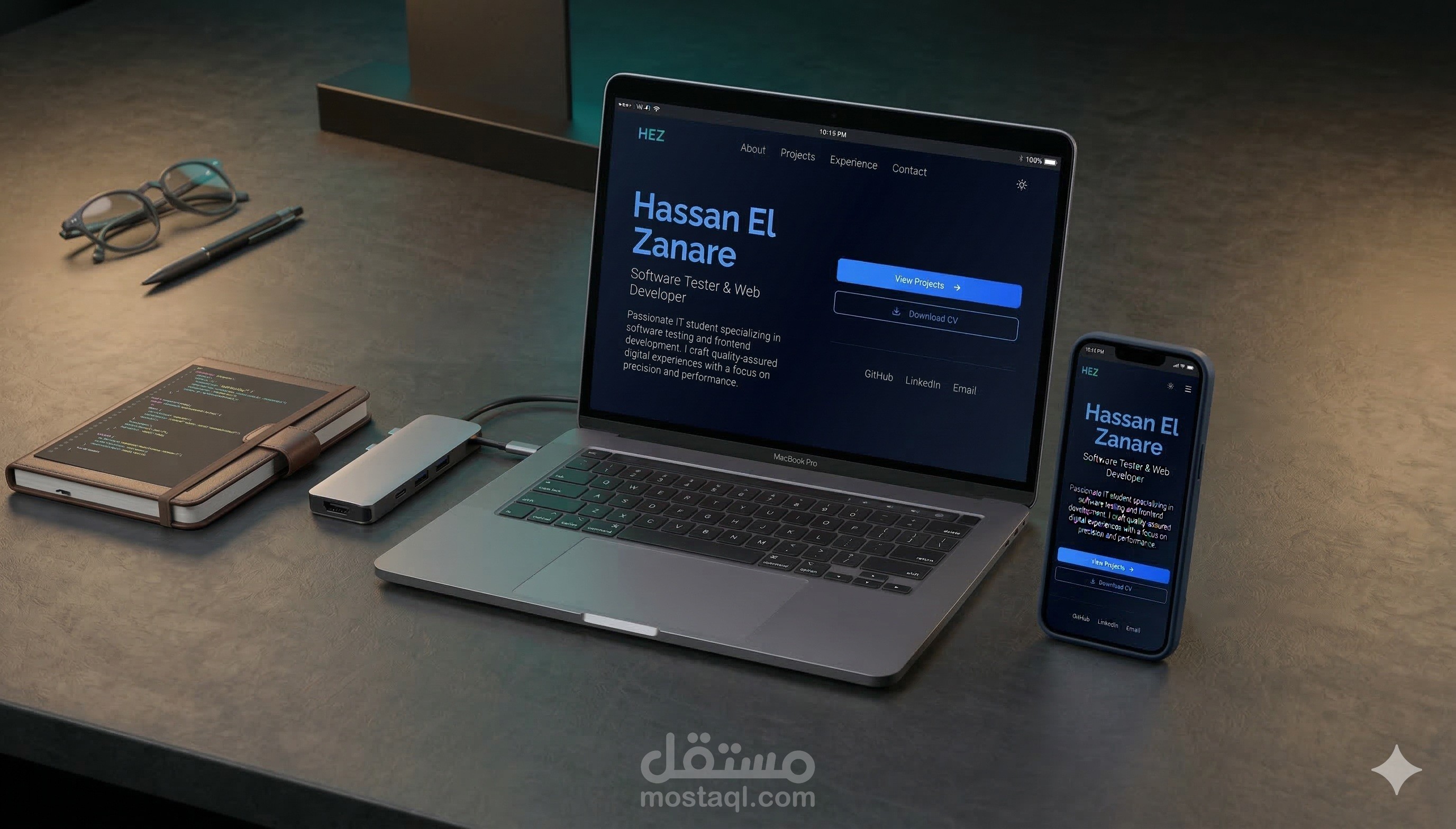 تصميم موقع Portfolio احترافي لعرض أعمالك (Static Web Page
